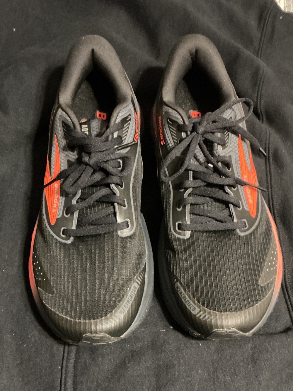 Brooks Black Running Shoes with Red Accents
